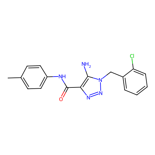 5-amino-1-(2-chlorobenzyl)-N-(4-methylphenyl)-1H-1,2,3-triazole-4-carboxamide structure
