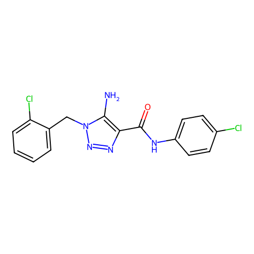 5-amino-1-(2-chlorobenzyl)-N-(4-chlorophenyl)-1H-1,2,3-triazole-4-carboxamide structure