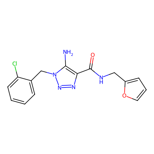 5-amino-1-(2-chlorobenzyl)-N-(furan-2-ylmethyl)-1H-1,2,3-triazole-4-carboxamide structure
