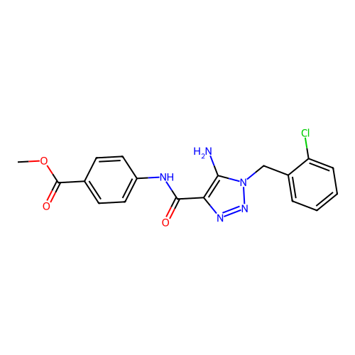 methyl 4-(5-amino-1-(2-chlorobenzyl)-1H-1,2,3-triazole-4-carboxamido)benzoate structure