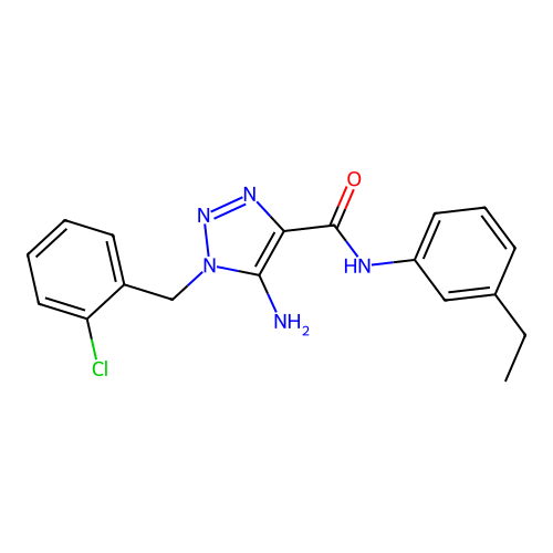 5-amino-1-(2-chlorobenzyl)-N-(3-ethylphenyl)-1H-1,2,3-triazole-4-carboxamide structure