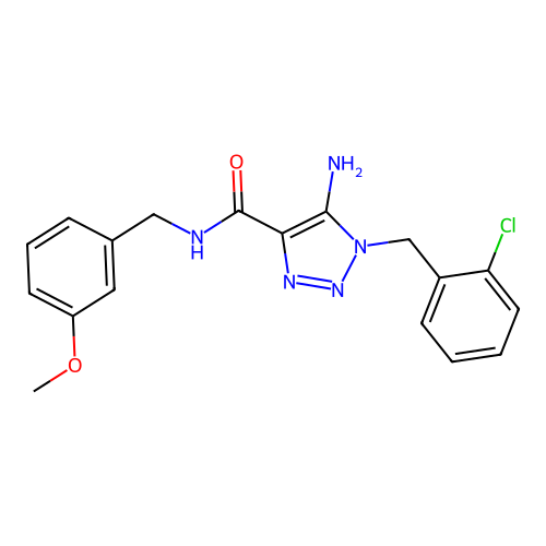 5-amino-1-(2-chlorobenzyl)-N-(3-methoxybenzyl)-1H-1,2,3-triazole-4-carboxamide structure