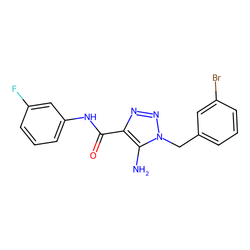 5-amino-1-(3-bromobenzyl)-N-(3-fluorophenyl)-1H-1,2,3-triazole-4-carboxamide structure
