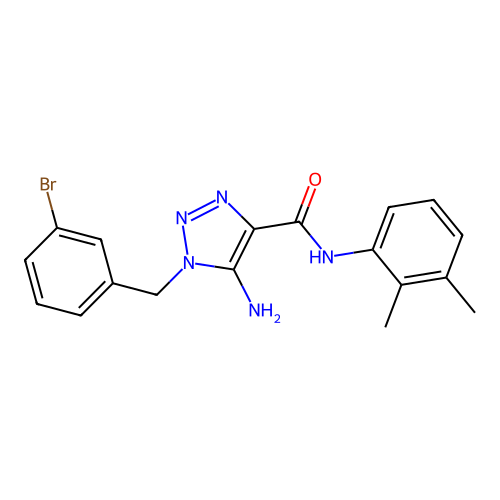 5-amino-1-(3-bromobenzyl)-N-(2,3-dimethylphenyl)-1H-1,2,3-triazole-4-carboxamide structure