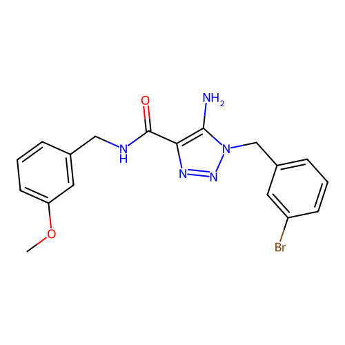 5-amino-1-(3-bromobenzyl)-N-(3-methoxybenzyl)-1H-1,2,3-triazole-4-carboxamide structure