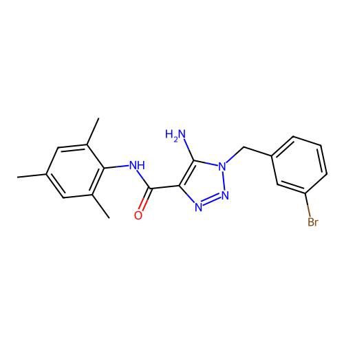 5-amino-1-(3-bromobenzyl)-N-mesityl-1H-1,2,3-triazole-4-carboxamide structure