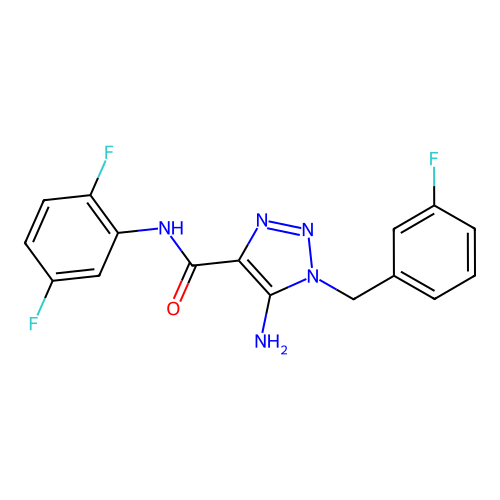 5-amino-N-(2,5-difluorophenyl)-1-(3-fluorobenzyl)-1H-1,2,3-triazole-4-carboxamide structure