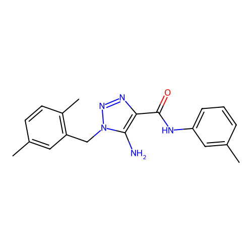 5-amino-1-(2,5-dimethylbenzyl)-N-(m-tolyl)-1H-1,2,3-triazole-4-carboxamide structure