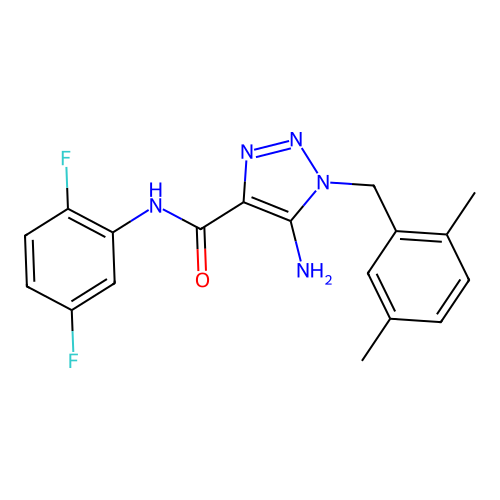 5-amino-N-(2,5-difluorophenyl)-1-(2,5-dimethylbenzyl)-1H-1,2,3-triazole-4-carboxamide structure