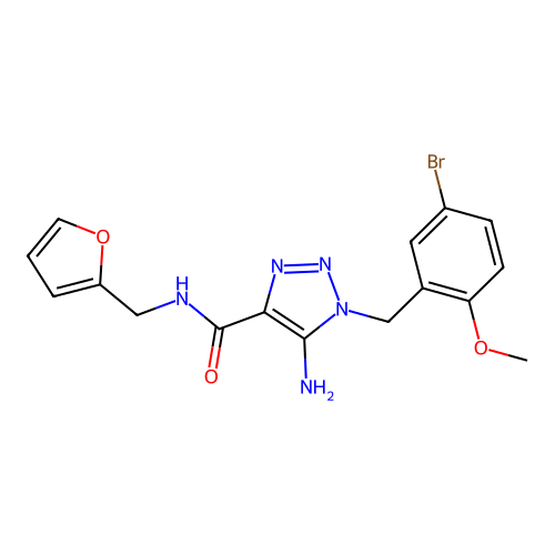5-amino-1-(5-bromo-2-methoxybenzyl)-N-(furan-2-ylmethyl)-1H-1,2,3-triazole-4-carboxamide structure