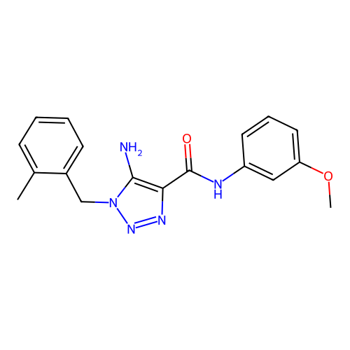 5-amino-N-(3-methoxyphenyl)-1-(2-methylbenzyl)-1H-1,2,3-triazole-4-carboxamide structure