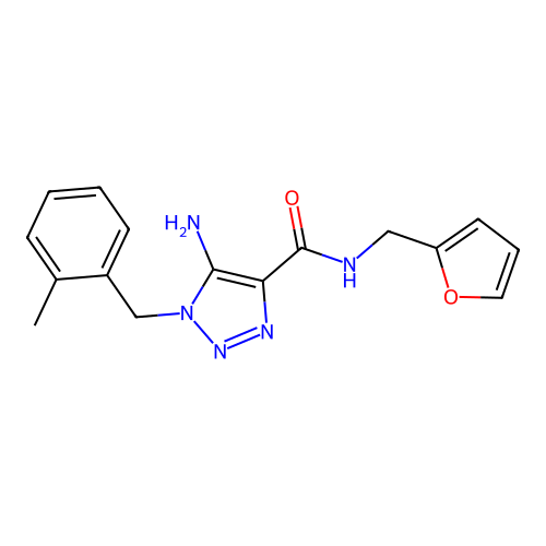 5-amino-N-(furan-2-ylmethyl)-1-[(2-methylphenyl)methyl]triazole-4-carboxamide structure