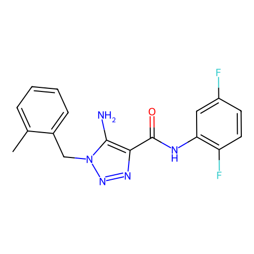 5-amino-N-(2,5-difluorophenyl)-1-(2-methylbenzyl)-1H-1,2,3-triazole-4-carboxamide structure