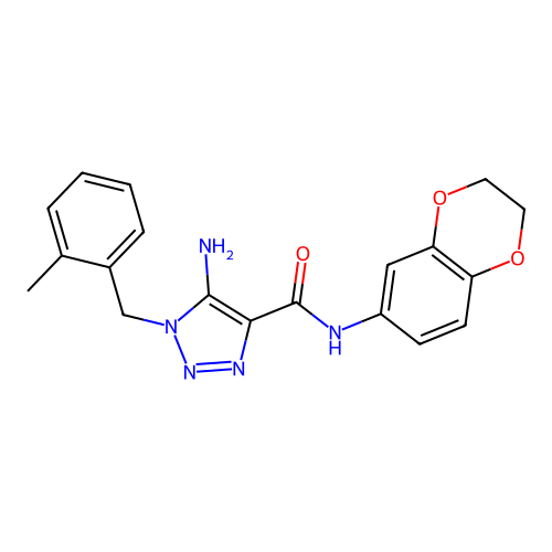 5-amino-N-(2,3-dihydro-1,4-benzodioxin-6-yl)-1-[(2-methylphenyl)methyl]triazole-4-carboxamide structure