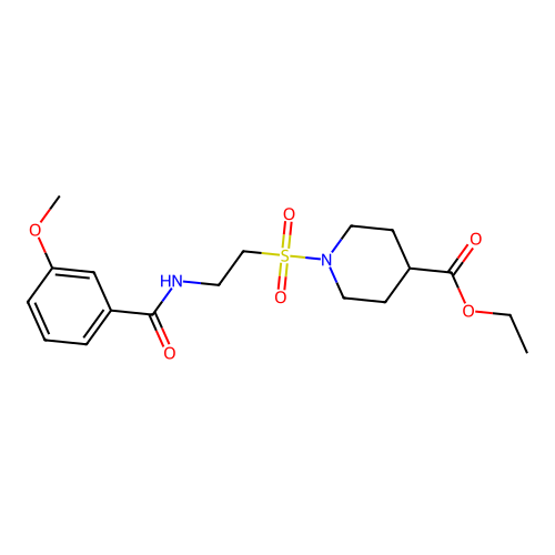 Ethyl 1-((2-(3-methoxybenzamido)ethyl)sulfonyl)piperidine-4-carboxylate structure