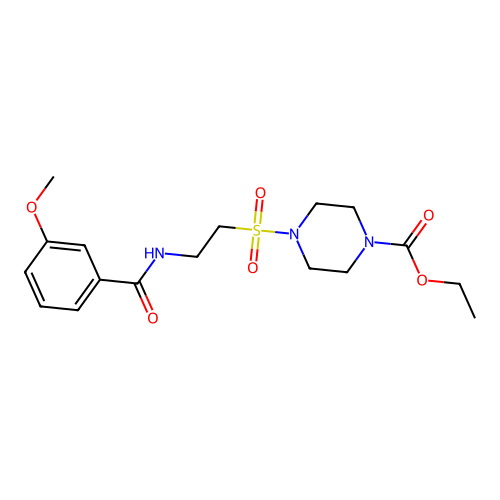 Ethyl 4-((2-(3-methoxybenzamido)ethyl)sulfonyl)piperazine-1-carboxylate structure