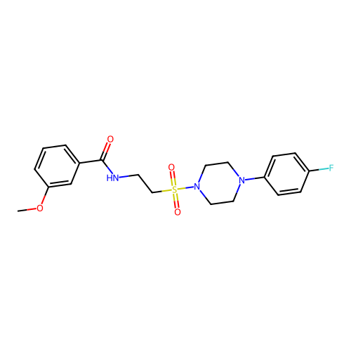 N-[2-[4-(4-fluorophenyl)piperazin-1-yl]sulfonylethyl]-3-methoxybenzamide structure