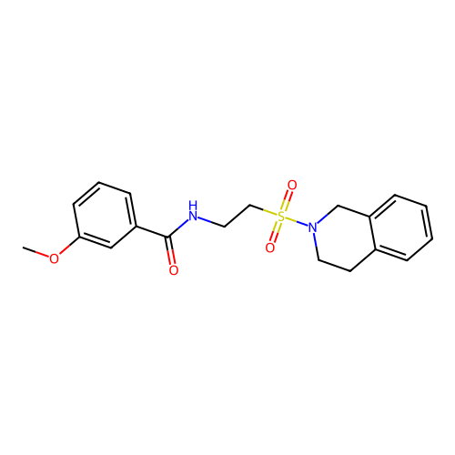 N-(2-((3,4-dihydroisoquinolin-2(1H)-yl)sulfonyl)ethyl)-3-methoxybenzamide structure