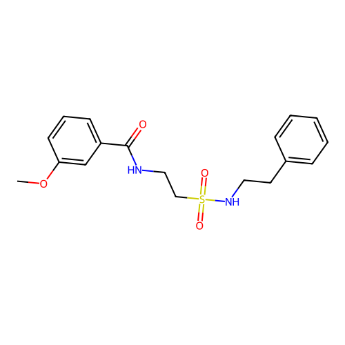 3-methoxy-N-(2-(N-phenethylsulfamoyl)ethyl)benzamide structure