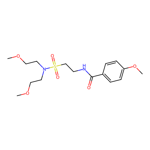 N-(2-(N,N-bis(2-methoxyethyl)sulfamoyl)ethyl)-4-methoxybenzamide structure