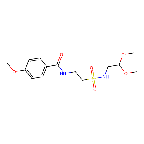 N-(2-(N-(2,2-dimethoxyethyl)sulfamoyl)ethyl)-4-methoxybenzamide structure