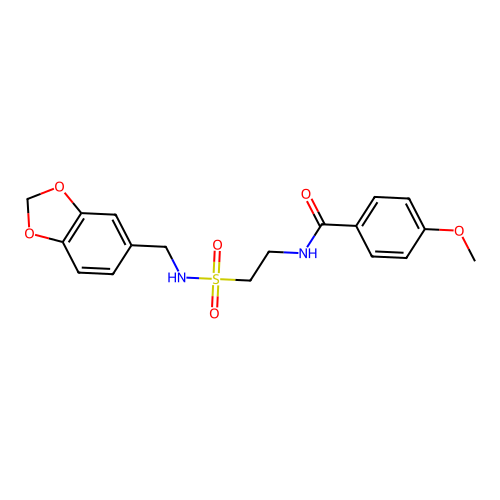 N-[2-(1,3-benzodioxol-5-ylmethylsulfamoyl)ethyl]-4-methoxybenzamide structure