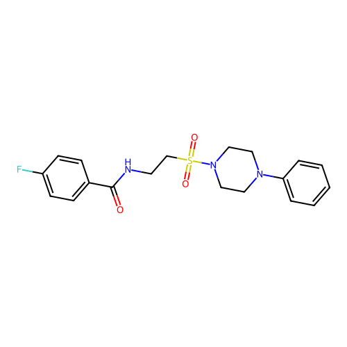 4-fluoro-N-(2-((4-phenylpiperazin-1-yl)sulfonyl)ethyl)benzamide structure