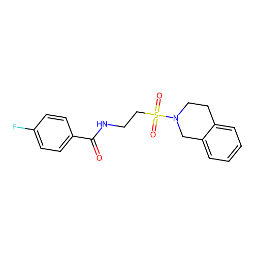 N-(2-((3,4-dihydroisoquinolin-2(1H)-yl)sulfonyl)ethyl)-4-fluorobenzamide structure