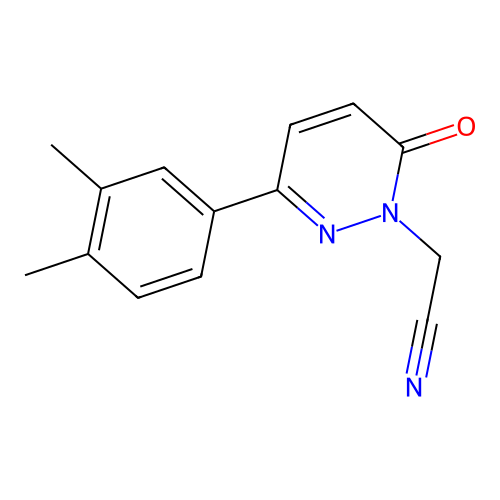 2-(3-(3,4-dimethylphenyl)-6-oxopyridazin-1(6H)-yl)acetonitrile structure