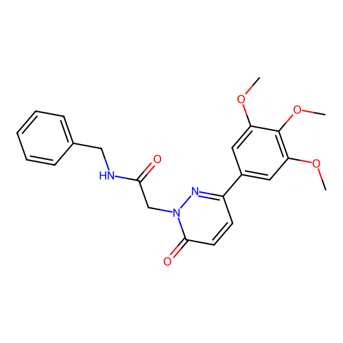 N-benzyl-2-[6-oxo-3-(3,4,5-trimethoxyphenyl)pyridazin-1-yl]acetamide structure