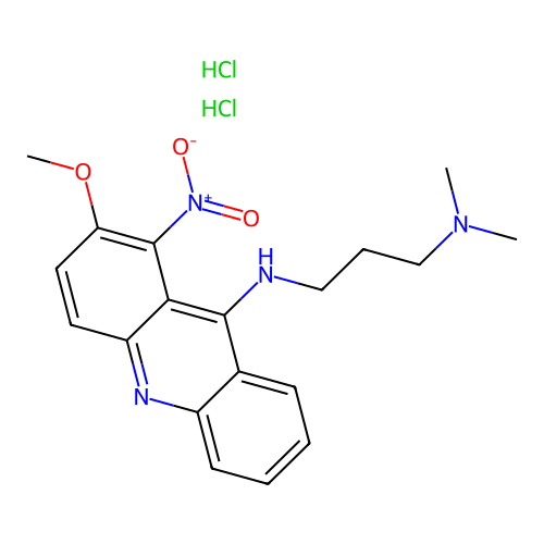 1,3-Propanediamine, N,N-dimethyl-N'-(2-methoxy-1-nitro-9-acridinyl)-, dihydrochloride structure