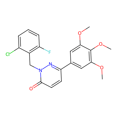 2-(2-chloro-6-fluorobenzyl)-6-(3,4,5-trimethoxyphenyl)pyridazin-3(2H)-one structure