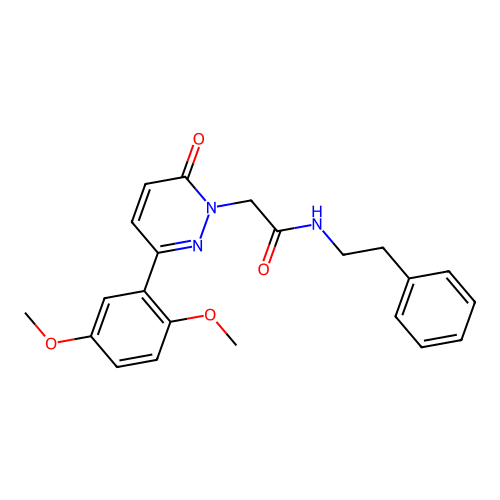 2-(3-(2,5-dimethoxyphenyl)-6-oxopyridazin-1(6H)-yl)-N-phenethylacetamide structure