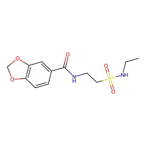 N-[2-(ethylsulfamoyl)ethyl]-1,3-benzodioxole-5-carboxamide structure