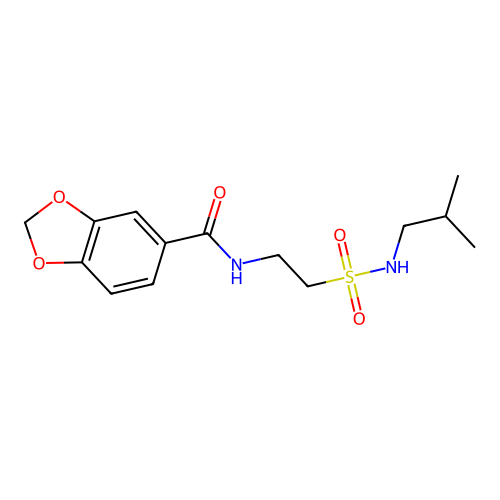 N-(2-(N-isobutylsulfamoyl)ethyl)benzo[d][1,3]dioxole-5-carboxamide structure