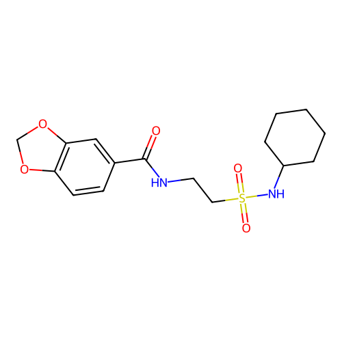 N-(2-(N-cyclohexylsulfamoyl)ethyl)benzo[d][1,3]dioxole-5-carboxamide structure