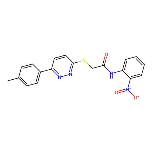 N-(2-nitrophenyl)-2-((6-(p-tolyl)pyridazin-3-yl)thio)acetamide structure