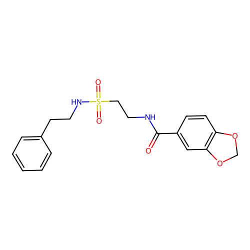 N-[2-(phenethylsulfamoyl)ethyl]-piperonylamide structure