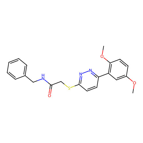 N-benzyl-2-((6-(2,5-dimethoxyphenyl)pyridazin-3-yl)thio)acetamide structure