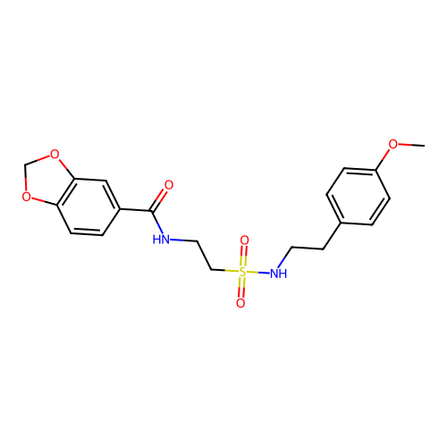 N-(2-(N-(4-methoxyphenethyl)sulfamoyl)ethyl)benzo[d][1,3]dioxole-5-carboxamide structure