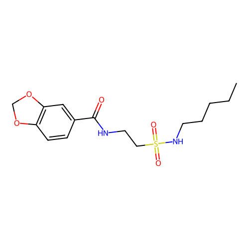 N-(2-(N-pentylsulfamoyl)ethyl)benzo[d][1,3]dioxole-5-carboxamide structure