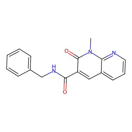 N-benzyl-1-methyl-2-oxo-1,2-dihydro-1,8-naphthyridine-3-carboxamide structure