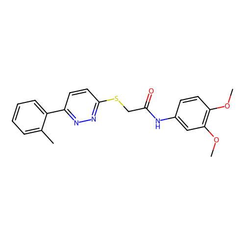 N-(3,4-dimethoxyphenyl)-2-((6-(o-tolyl)pyridazin-3-yl)thio)acetamide structure