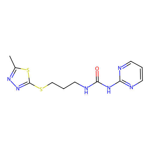 1-(3-((5-Methyl-1,3,4-thiadiazol-2-yl)thio)propyl)-3-(pyrimidin-2-yl)urea structure