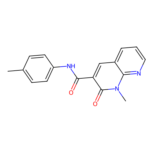 1-methyl-2-oxo-N-(p-tolyl)-1,2-dihydro-1,8-naphthyridine-3-carboxamide structure