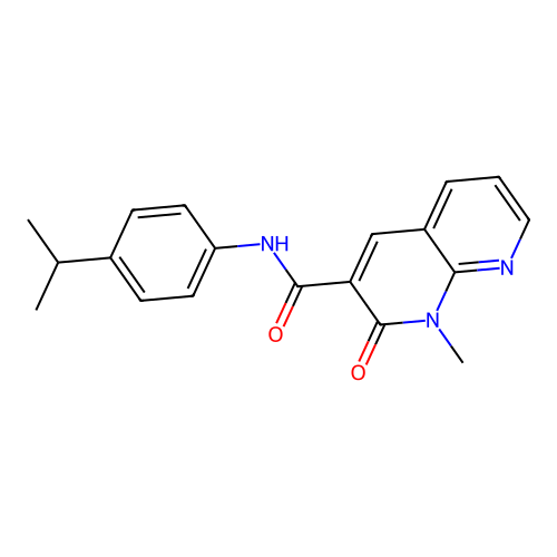 N-(4-isopropylphenyl)-1-methyl-2-oxo-1,2-dihydro-1,8-naphthyridine-3-carboxamide structure