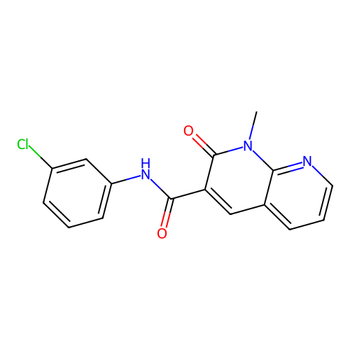N-(3-chlorophenyl)-1-methyl-2-oxo-1,2-dihydro-1,8-naphthyridine-3-carboxamide structure