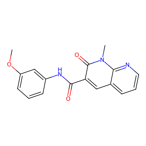 N-(3-methoxyphenyl)-1-methyl-2-oxo-1,2-dihydro-1,8-naphthyridine-3-carboxamide structure