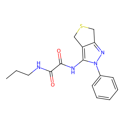 N'-(2-phenyl-4,6-dihydrothieno[3,4-c]pyrazol-3-yl)-N-propyloxamide structure