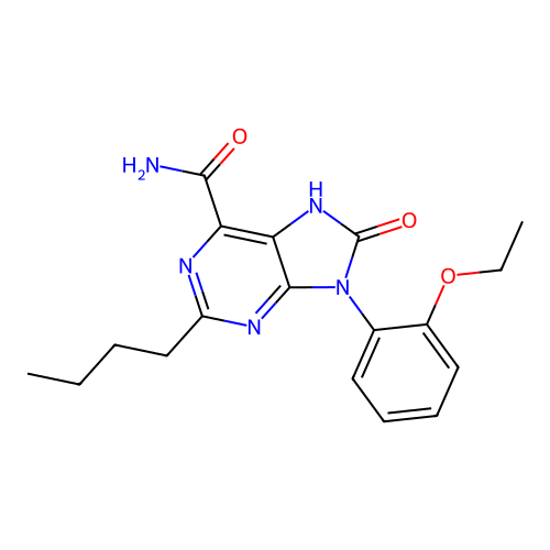 2-butyl-9-(2-ethoxyphenyl)-8-oxo-8,9-dihydro-7H-purine-6-carboxamide structure